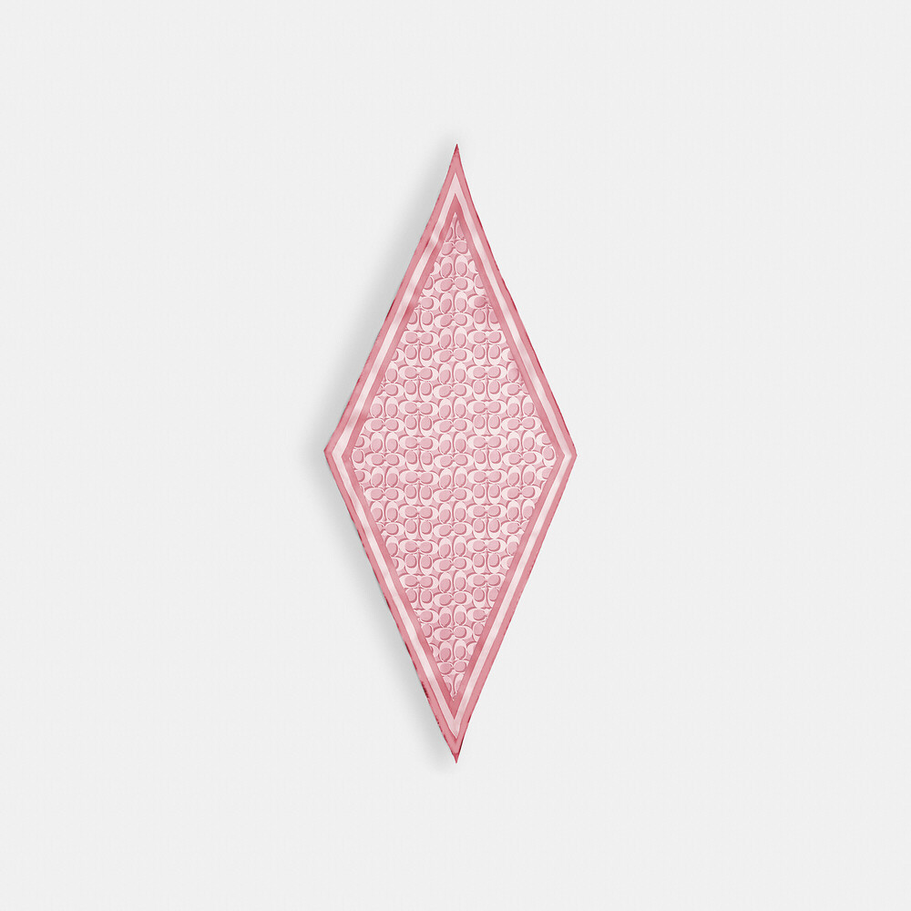 Coach 🆕 Signature Silk Diamond Scarf tickled pink